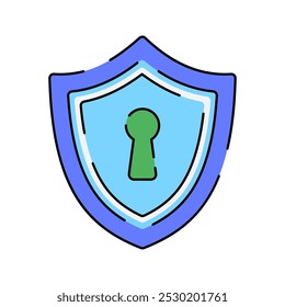 Security Key Icon Illustration Flat Design Style