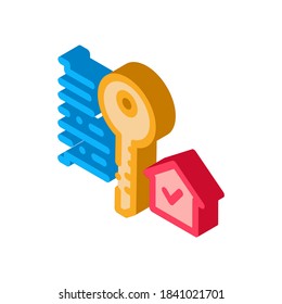 security key icon vector. isometric security key sign. color isolated symbol illustration