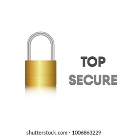 Security key lock, Steel metal lock, Vector, Illustration