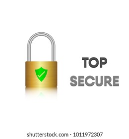 Security key lock, Steel metal lock, Vector, Illustration
