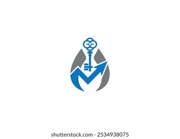security key logo design Initial vector Custom brand logo template