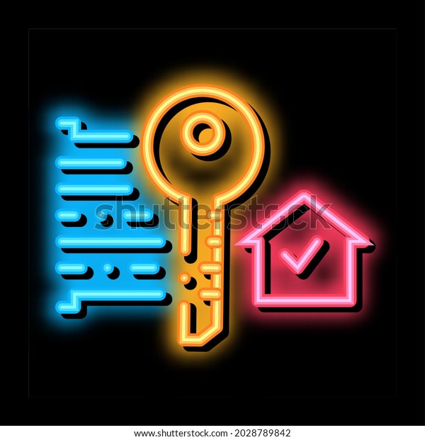 security key neon light\
sign vector. Glowing bright icon security key sign. transparent\
symbol illustration