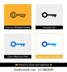 Security key, Website password vector icon collection for website design, app, UI, isolated on background. Icon set. EPS 10 vector illustration.