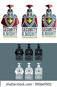 Security Knight is a modern, elegant and exclusive logo. It represents a medieval knight whose shield is drawn an arrow. It includes three different models.
It is a logo usable in multiple companies.