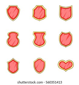 Security label icons set. Cartoon illustration of 9 security label vector icons for web