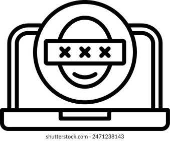 Seguridad Portátil Faceprint Línea Icono Diseño de Vector