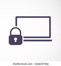 security laptop, protection icon. One of set web icons