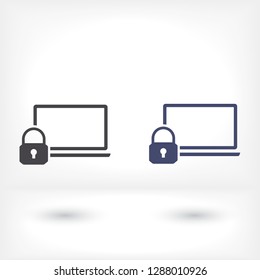 security laptop, protection icon. One of set web icons
