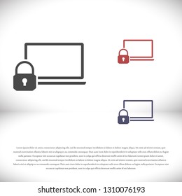 security laptop, protection icon. One of set web icons