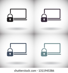 security laptop, protection icon. One of set web icons