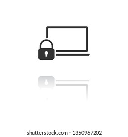 security laptop, protection icon. One of set web icons