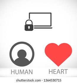 security laptop, protection icon. One of set web icons