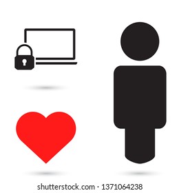 security laptop, protection icon. One of set web icons