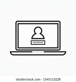 security laptop, protection icon. One of set web icons