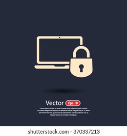 security laptop, protection icon. One of set web icons