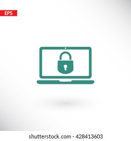 security laptop, protection icon. One of set web icons