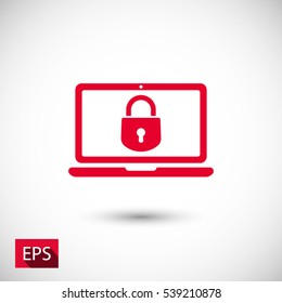 security laptop, protection icon. One of set web icons