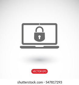 security laptop, protection icon. One of set web icons