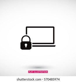 security laptop, protection icon. One of set web icons
