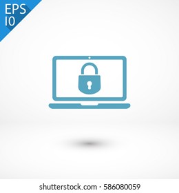 security laptop, protection icon. One of set web icons