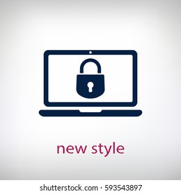 security laptop, protection icon. One of set web icons