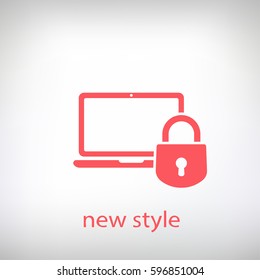 security laptop, protection icon. One of set web icons