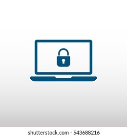 security laptop, protection vector icon