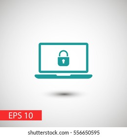 security laptop, protection vector icon