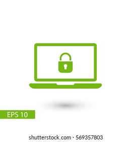 security laptop, protection vector icon