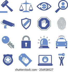 Security and legal theme icon set. 