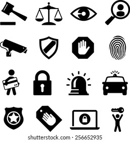 Security and legal theme icons