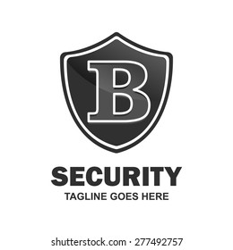 Security Letter b logo shield design - various geometric shapes - secure visual identity - Security Logo template Monogram design elements Business sign identity vector illustration