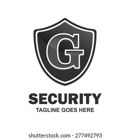 Security Letter g logo shield design - various geometric shapes - secure visual identity - Security Logo template Monogram design elements Business sign identity vector illustration