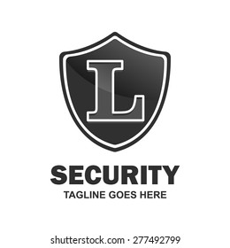 Security Letter l logo shield design - various geometric shapes - secure visual identity - Security Logo template Monogram design elements Business sign identity vector illustration