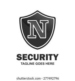 Security Letter N logo shield design - various geometric shapes - secure visual identity - Security Logo template Monogram design elements Business sign identity vector illustration