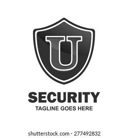 Security Letter u logo shield design - various geometric shapes - secure visual identity - Security Logo template Monogram design elements Business sign identity vector illustration