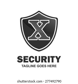 Security Letter x logo shield design - various geometric shapes - secure visual identity - Security Logo template Monogram design elements Business sign identity vector illustration