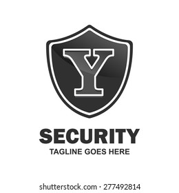 Security Letter y logo shield design - various geometric shapes - secure visual identity - Security Logo template Monogram design elements Business sign identity vector illustration