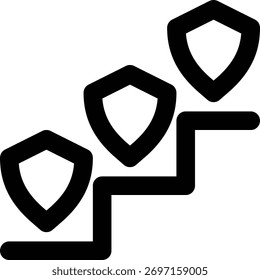 Nivel de seguridad, nivel, icono de esquema de seguridad
