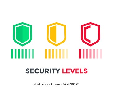 security levels icons on white