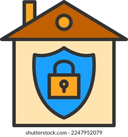 Security Line Filled Vector Icon Design