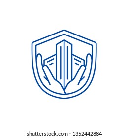 Security line icon concept. Security flat  vector symbol, sign, outline illustration.