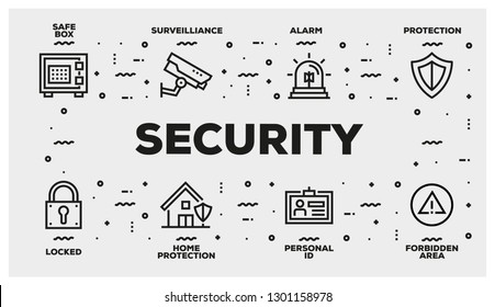 SECURITY LINE ICON SET