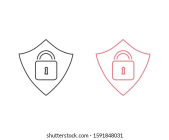 Security line icon set vector. Protect security symbol 