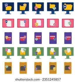 Security line icon set vector. Contains icons for digital lock, cyber security, password, smart home, computer security, electronic lock, fingerprint and many more. Perfect pixels.
