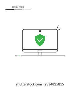 Security Line Icon Vector Design. 