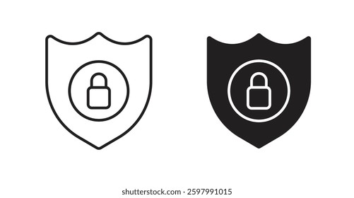 Security line icon vector set.