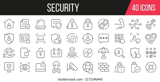 Security line icons collection. Set of simple icons. Vector illustration
