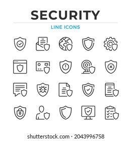 Security line icons set. Modern outline elements, graphic design concepts, simple symbols collection. Vector line icons