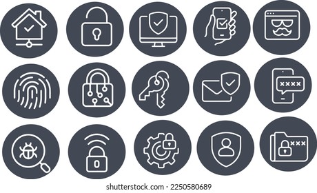 Security Line Icons vector design